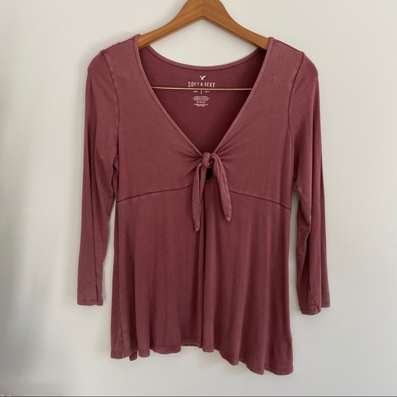 America eagle soft and sexy tie front swing top - Picture 3 of 8